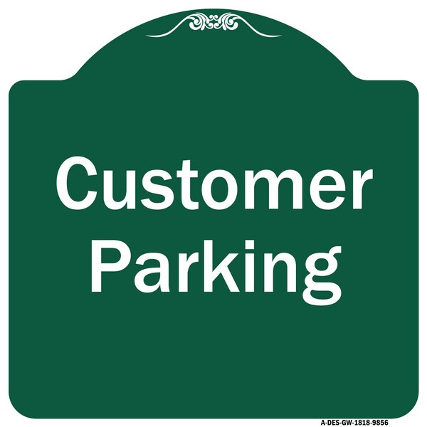 Signmission Customer Parking 2 Heavy-Gauge Aluminum Architectural Sign, 18" x 18", GW-1818-9856 A-DES-GW-1818-9856 - main